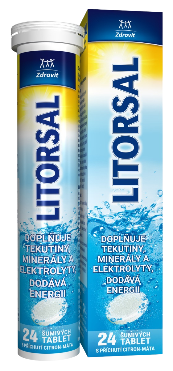 ZDROVIT Litorsal citrón-mäta 24 šumivých tabliet