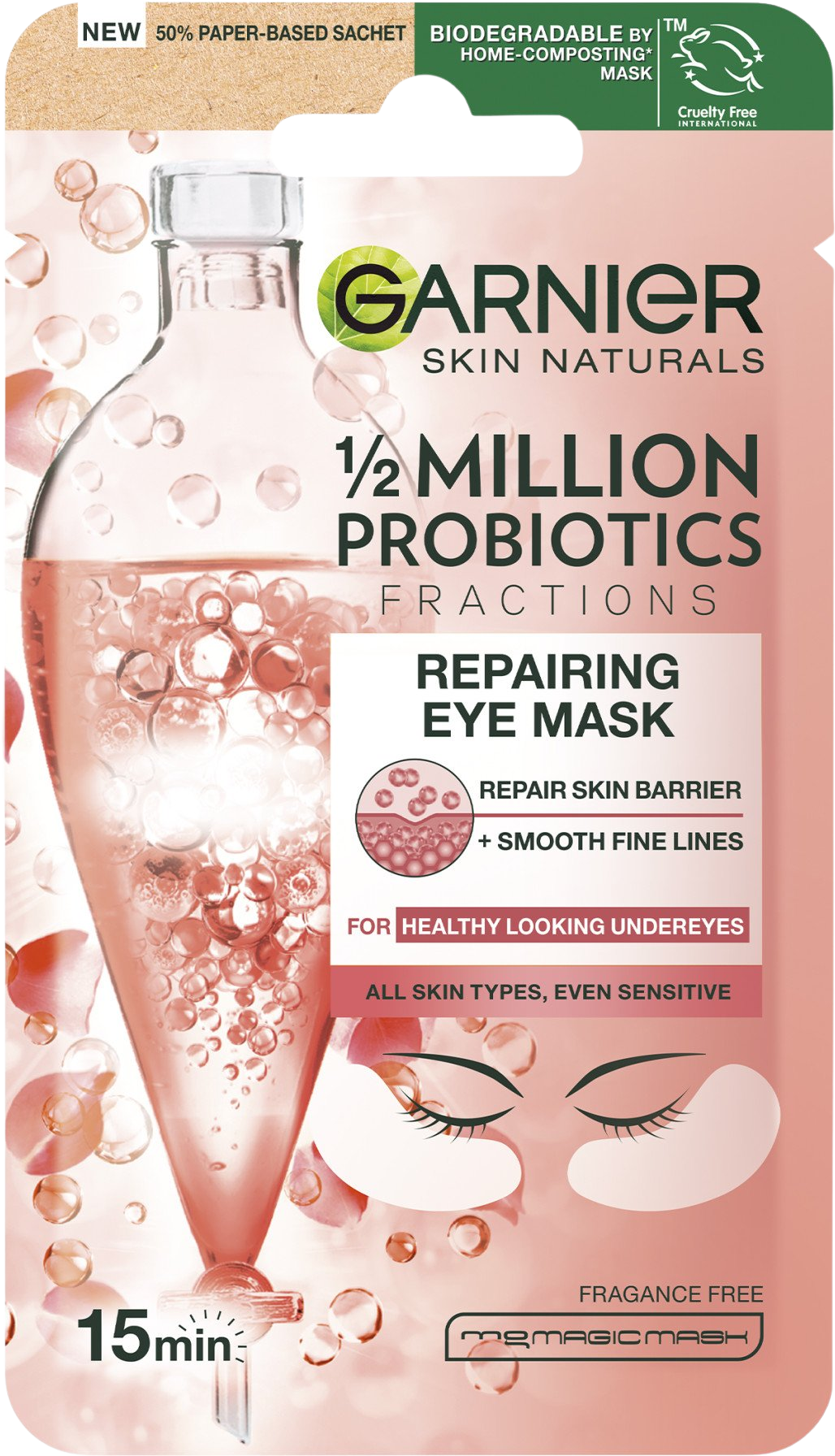 GARNIER Skin Naturals očná textilná maska s probiotickými frakciami 6 g