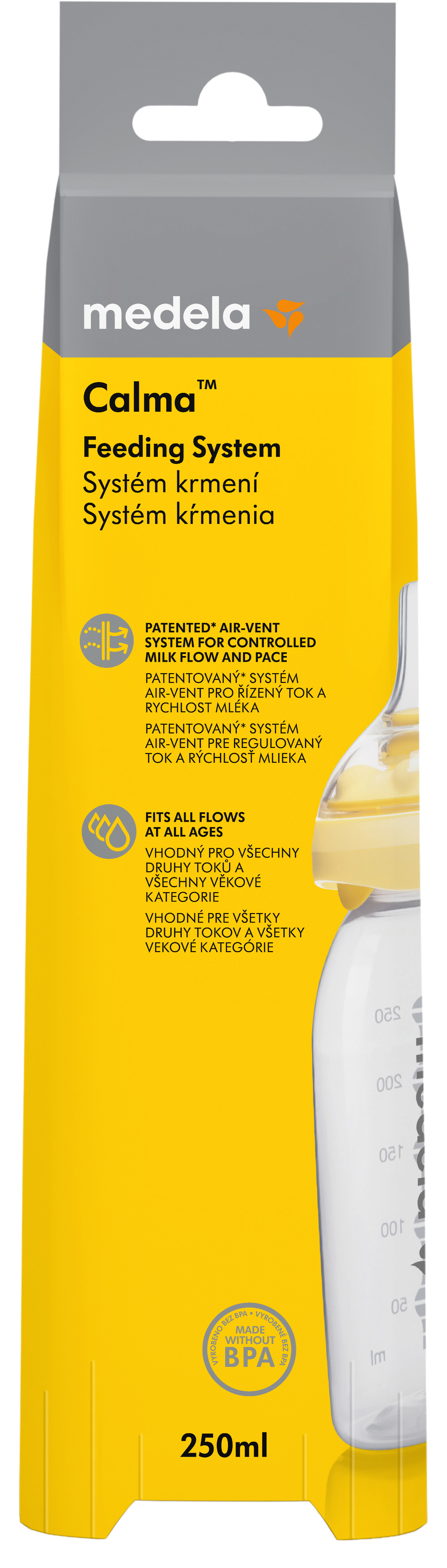 MEDELA Medela fľaša pre dojčené deti Calma™, 250 ml
