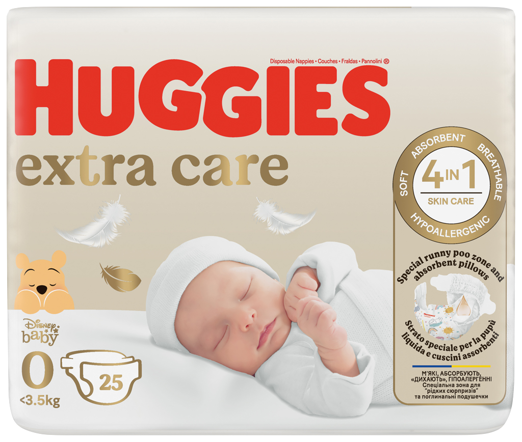 Huggies® Extra Care veľkosť 0, 25 ks