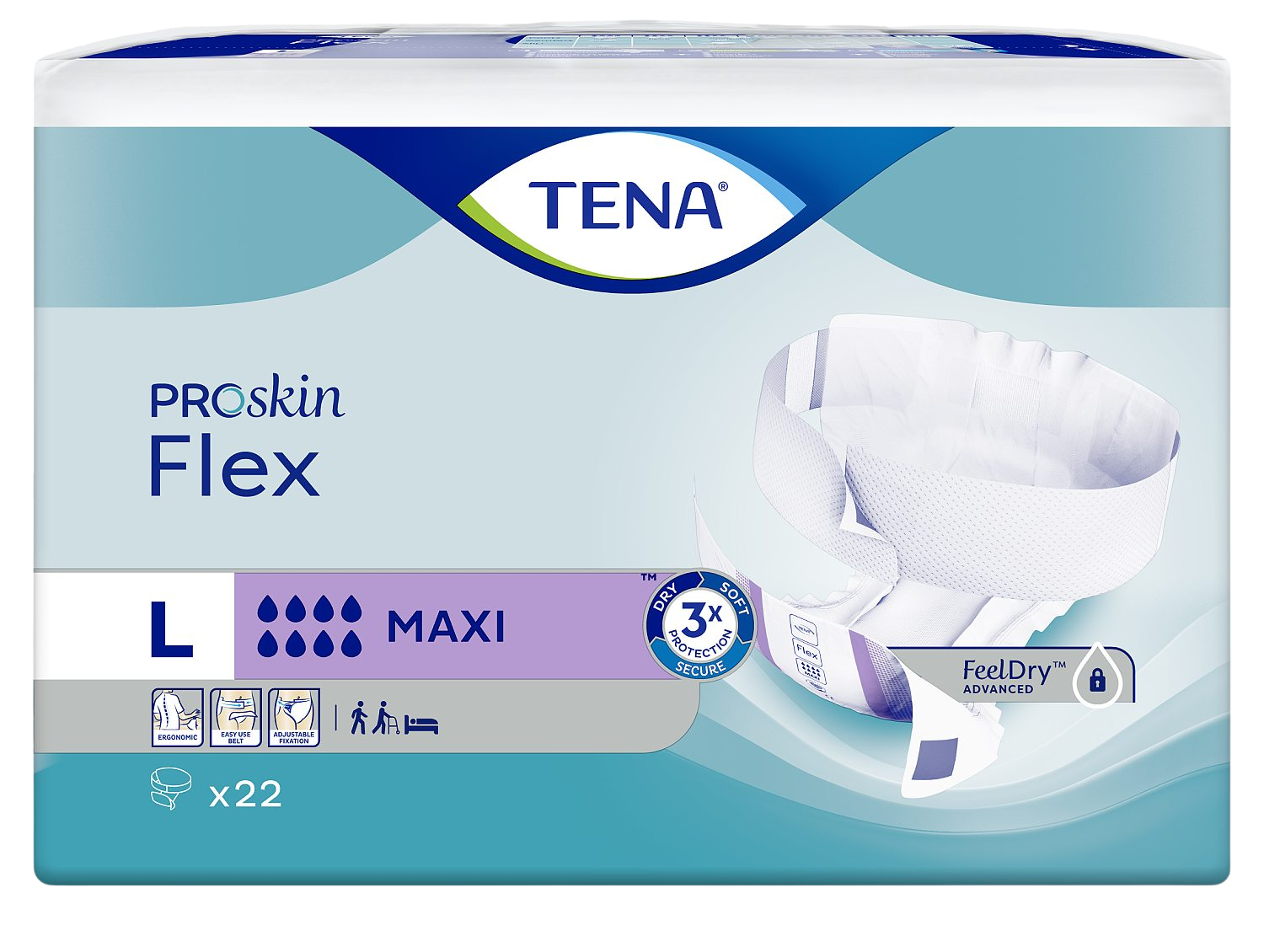TENA Flex Maxi Large absorpčné nohavičky s rýchloupínacím pásom 22 ks