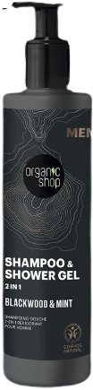 ORGANIC SHOP Sprchový gél a šampón 2 v 1 Blackwood a mäta 280 ml