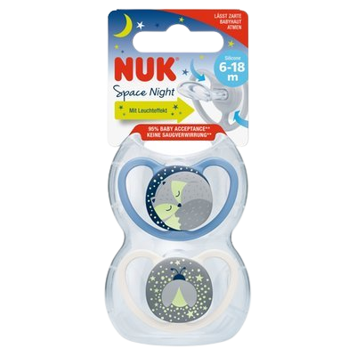 Nuk Cumlík Space Night 6-18m 2 ks