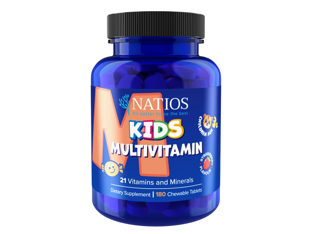NATIOS Kids Multivitamin, 21 vitamínů a minerálů 180 tablet