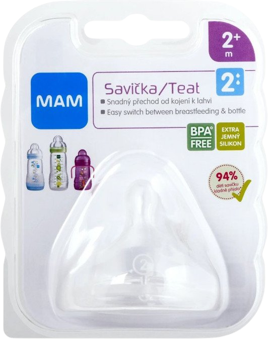 MAM Cumlík na fľašu V2 stredný prietok 2m+