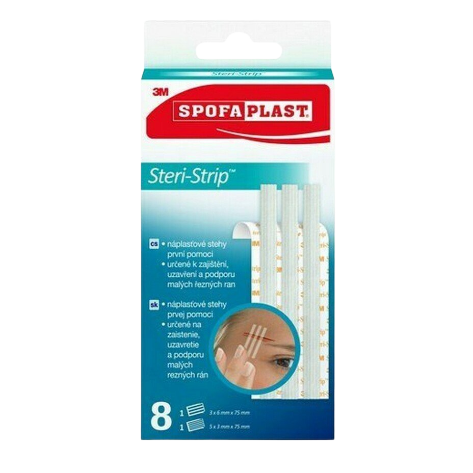 SPOFAPLAST 3M Steri-Strip náplasťové stehy, 2 veľkosti, 8 ks