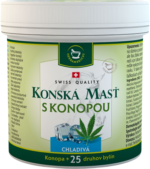 HERBAMEDICUS Konská chladivá masť s konopou 250 ml