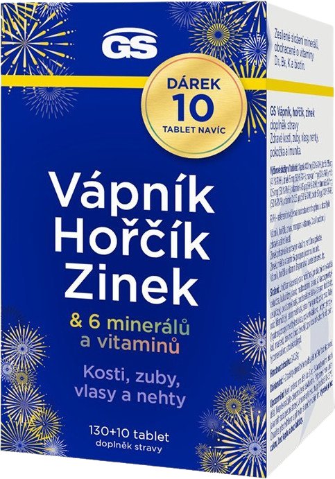 GS Vápník, hořčík, zinek 140 tablety