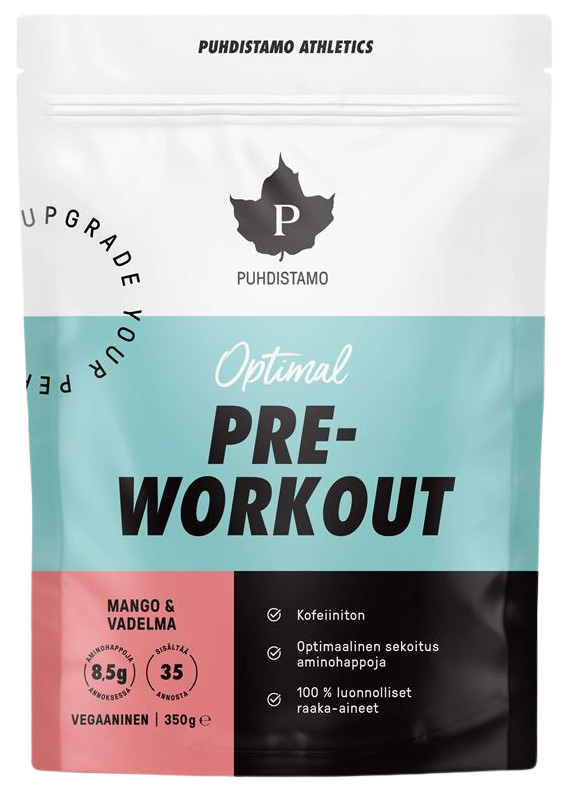 PUHDISTAMO Pre-Workout Caffeine Free mango-malina 350 g