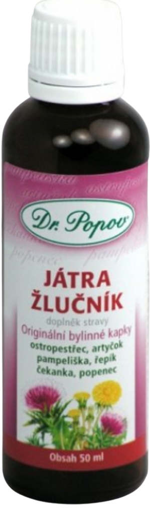 Dr. Popov Originální bylinné kapky Pečeň-žlčník bylinné kvapky na podporu detoxikácie organizmu 50 ml