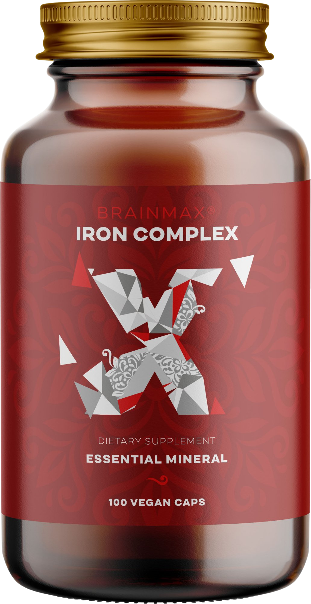 BRAINMAX Iron Complex, železo bisglycinát, 25 mg, 100 kapslí