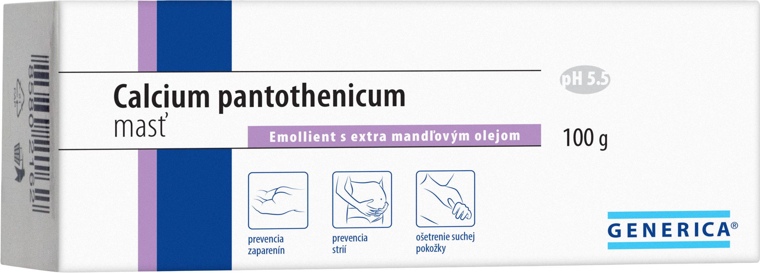 GENERICA Calcium pantothenicum masť Emollient s extra mandľovým olejom, 100 g