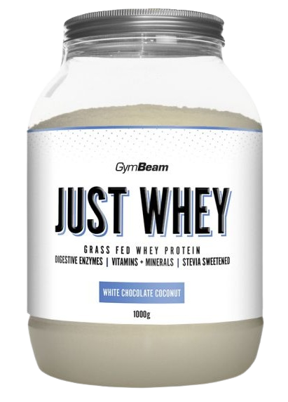GymBeam Just Whey srvátkový proteín s tráviacimi enzýmami príchuť White Chocolate & Coconut 1000 g