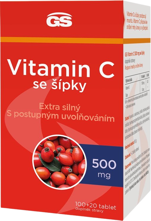 GS Vitamín C 500 so šípkami 100+20 tabliet 120 tabliet