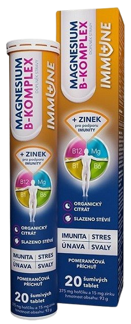 Glenmark Magnesium B-komplex IMMUNE 20 šumivých tabliet
