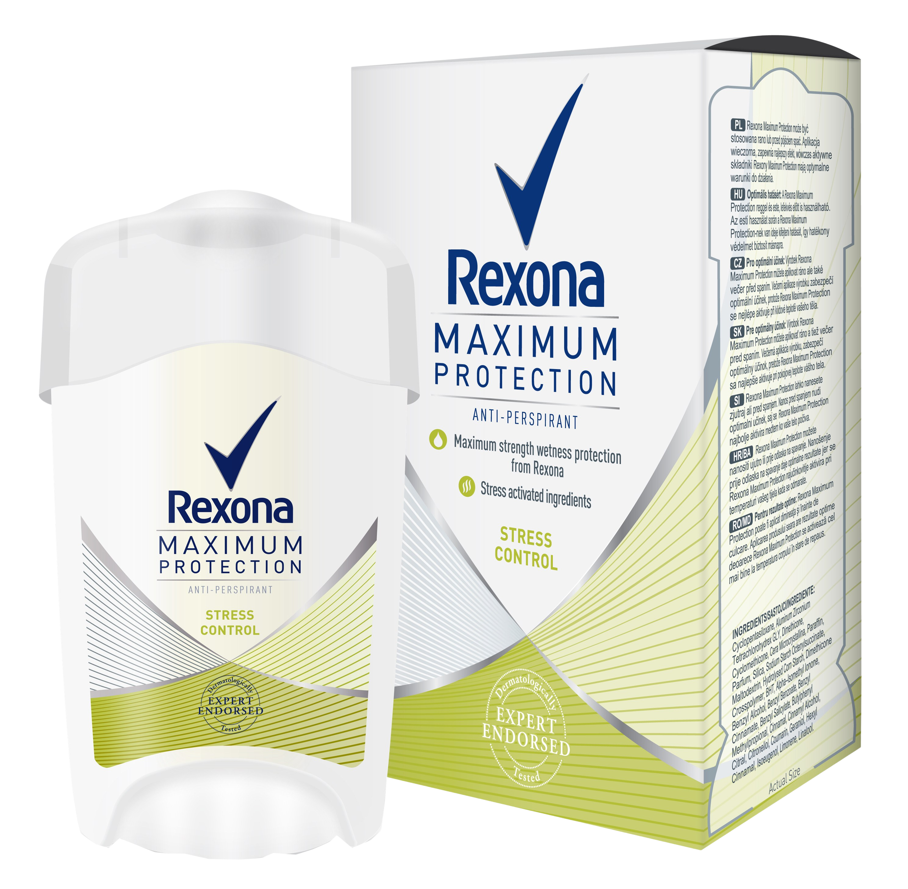 REXONA Maximum Protection Stress Control tuhý dezodorant 45 ml