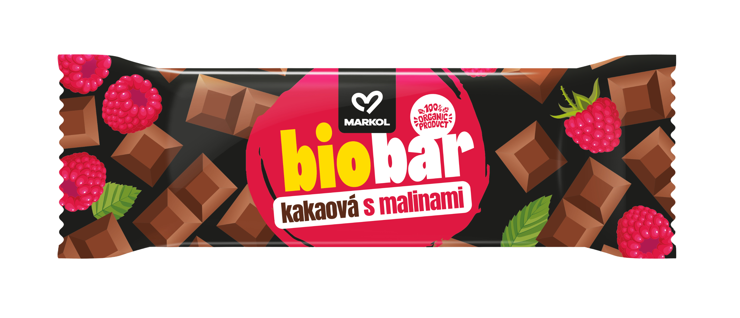 MARKOL Bio Tyčinka kakaová s malinami 40 g