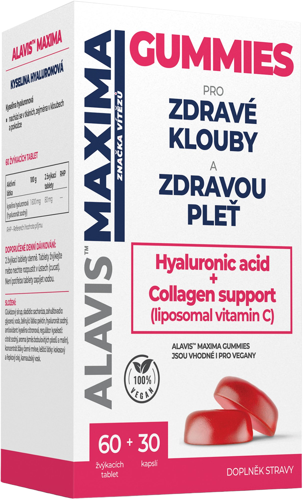Alavis Maxima GUMMIES Vitamin C+D3 tablety a kapsuly na kĺby, väzy a kožu 90 ks