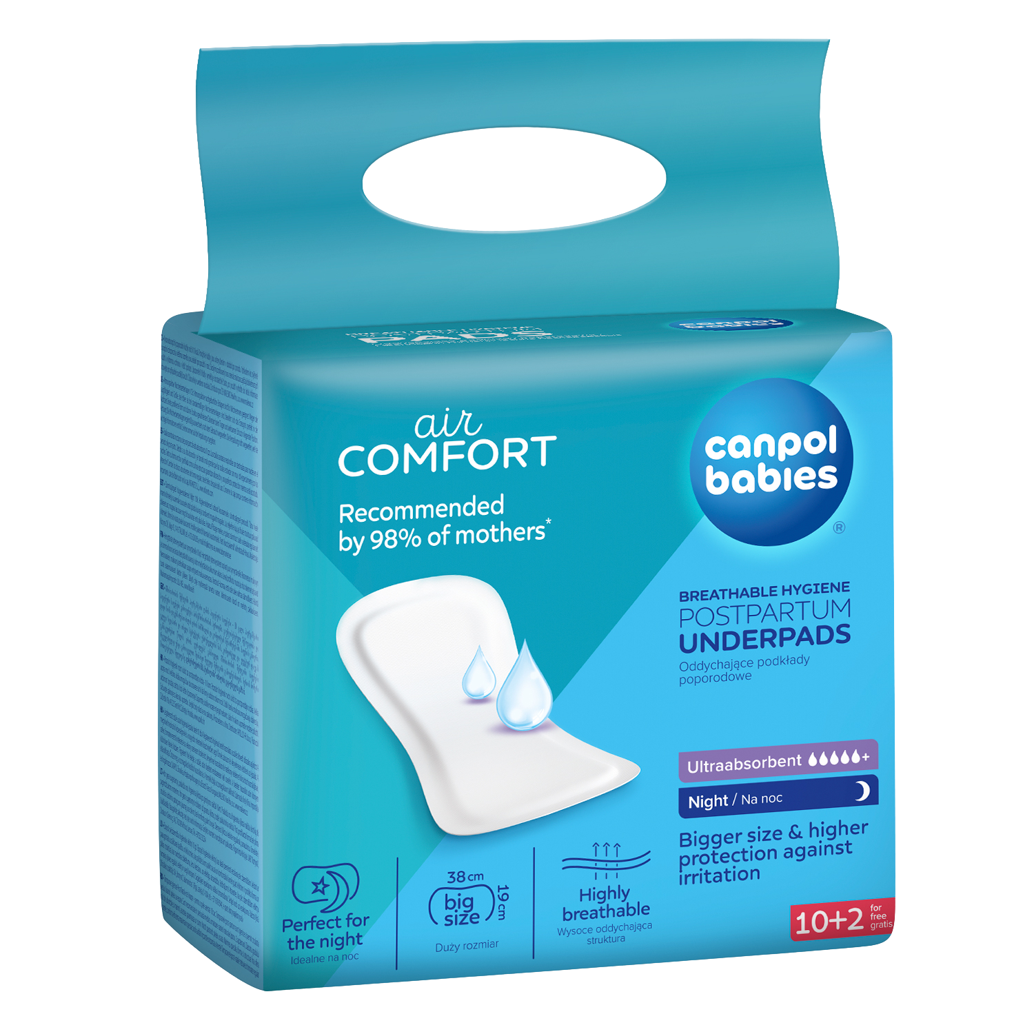 Canpol babies Popôrodné nočné vložky - ultra absorbent, 10 ks