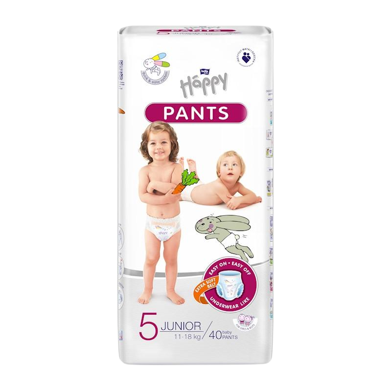 BELLA HAPPY Baby pants nohavičkové plienky Junior 11-18 kg 40 kusov