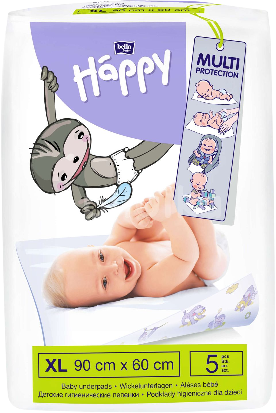 Bella Detské prebaľovacie podložky 90 x 60 cm 5 ks