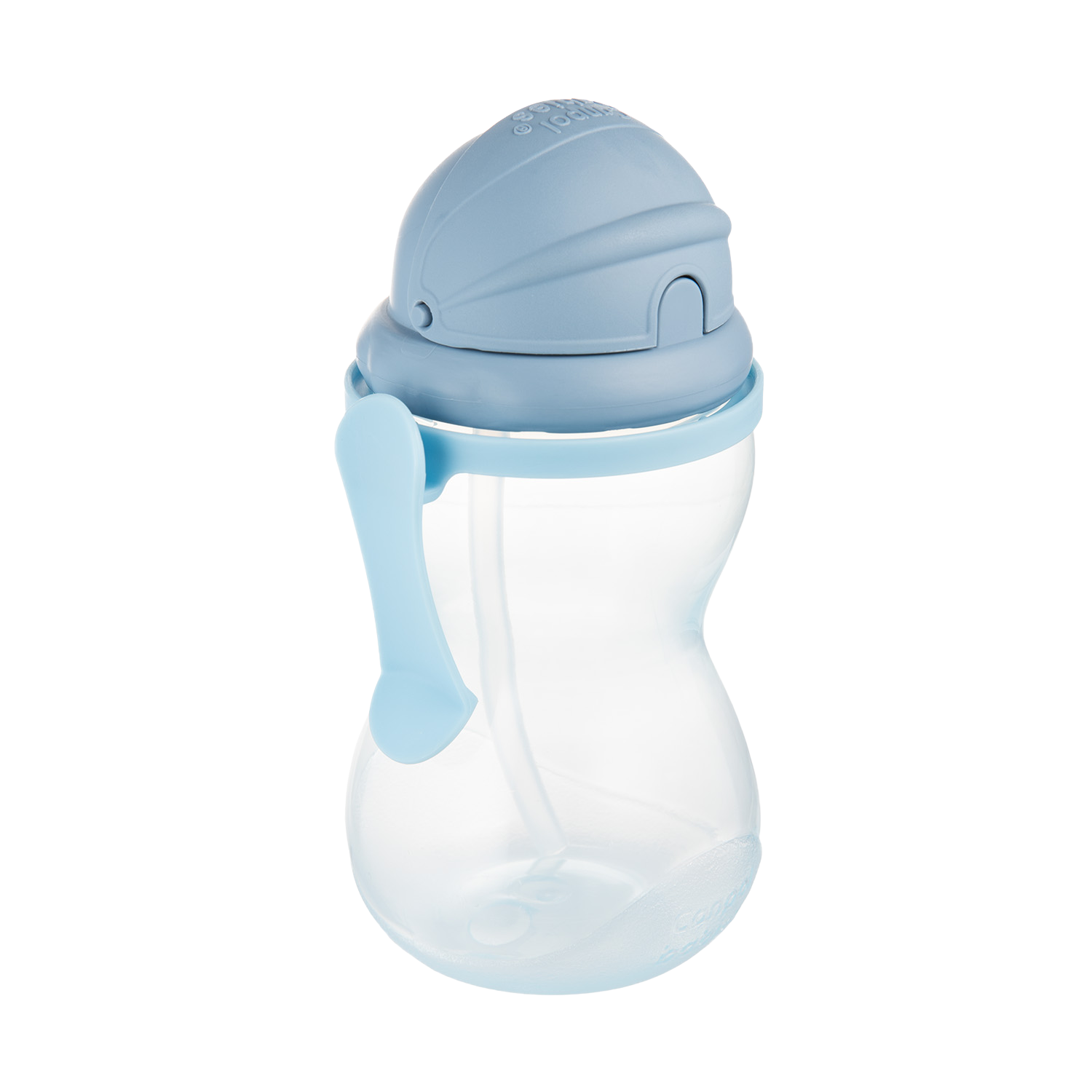 CANPOL BABIES Sportovní lahev se slámkou, modrá 370 ml