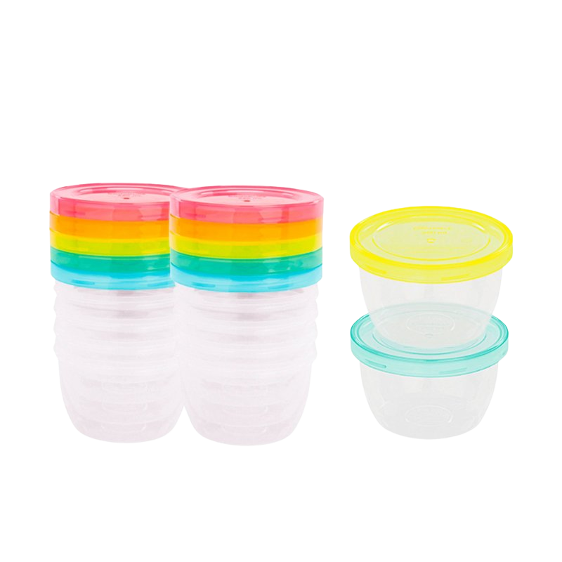 BADABULLE Misky s víčkami Maxi fun colors sada 12 ks