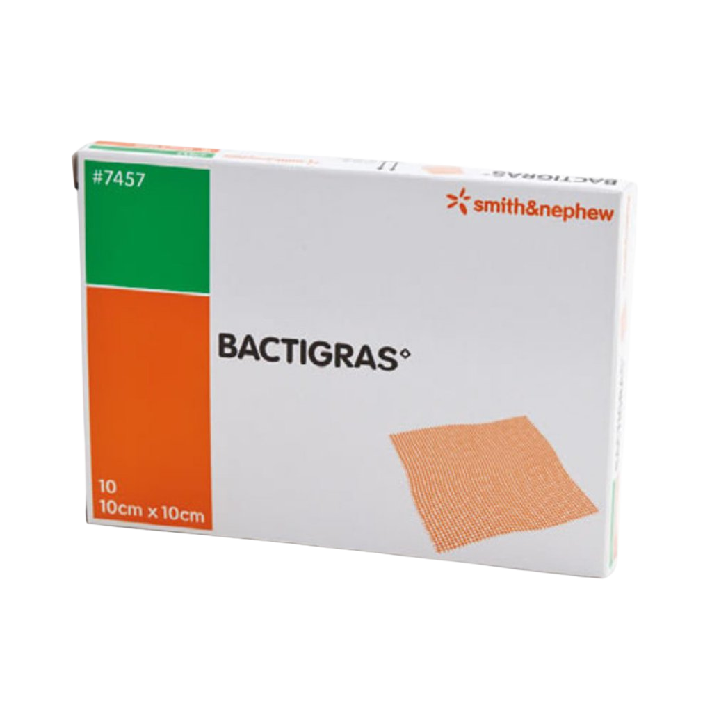 Bactigras Krytie na rany 10 x 10 cm, antiseptické tylové krytie s chlórhexidín acetátom 10 ks