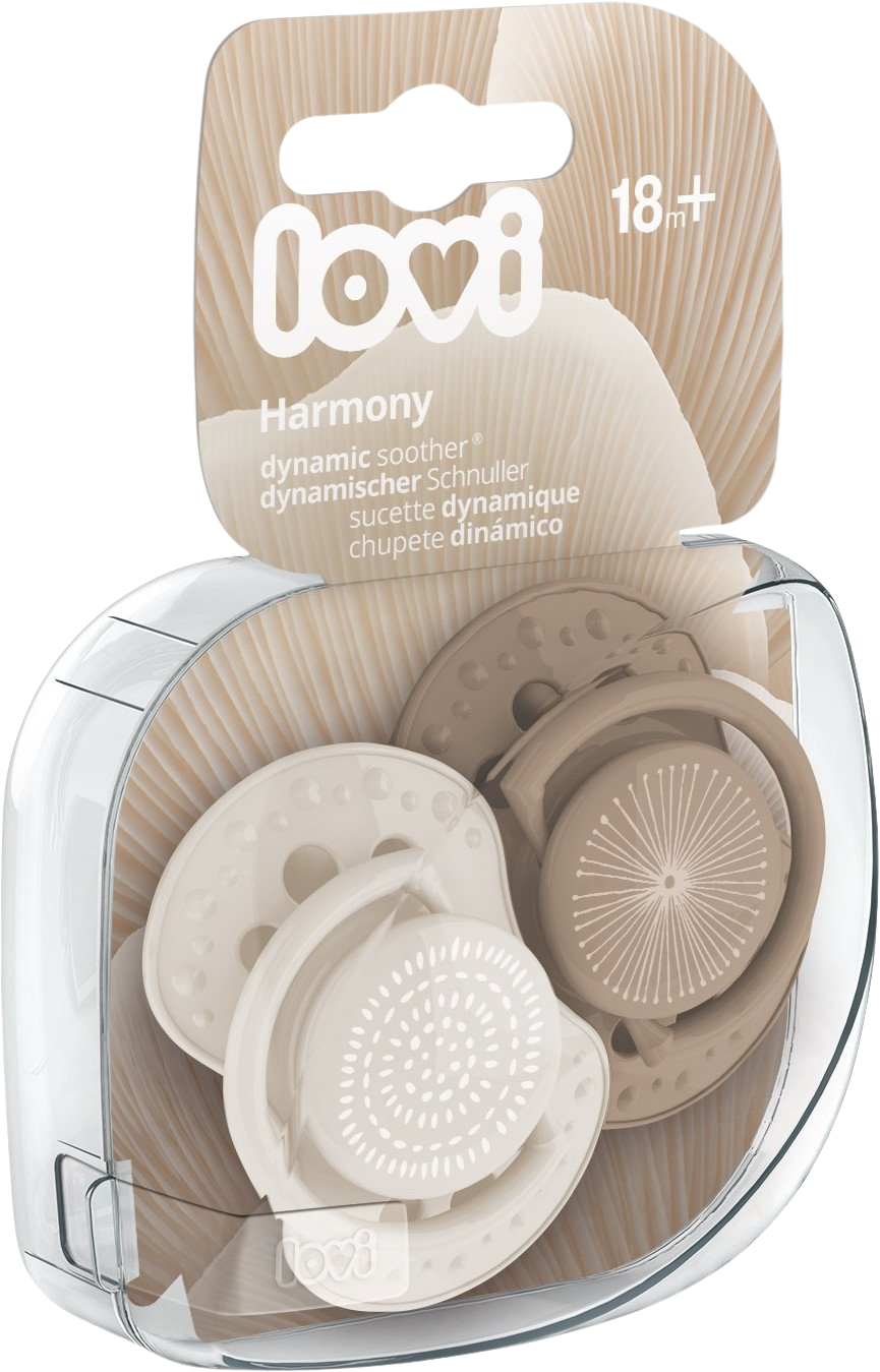 LOVI Silikónový dynamický cumlík HARMONY holka 18m+ 2 ks