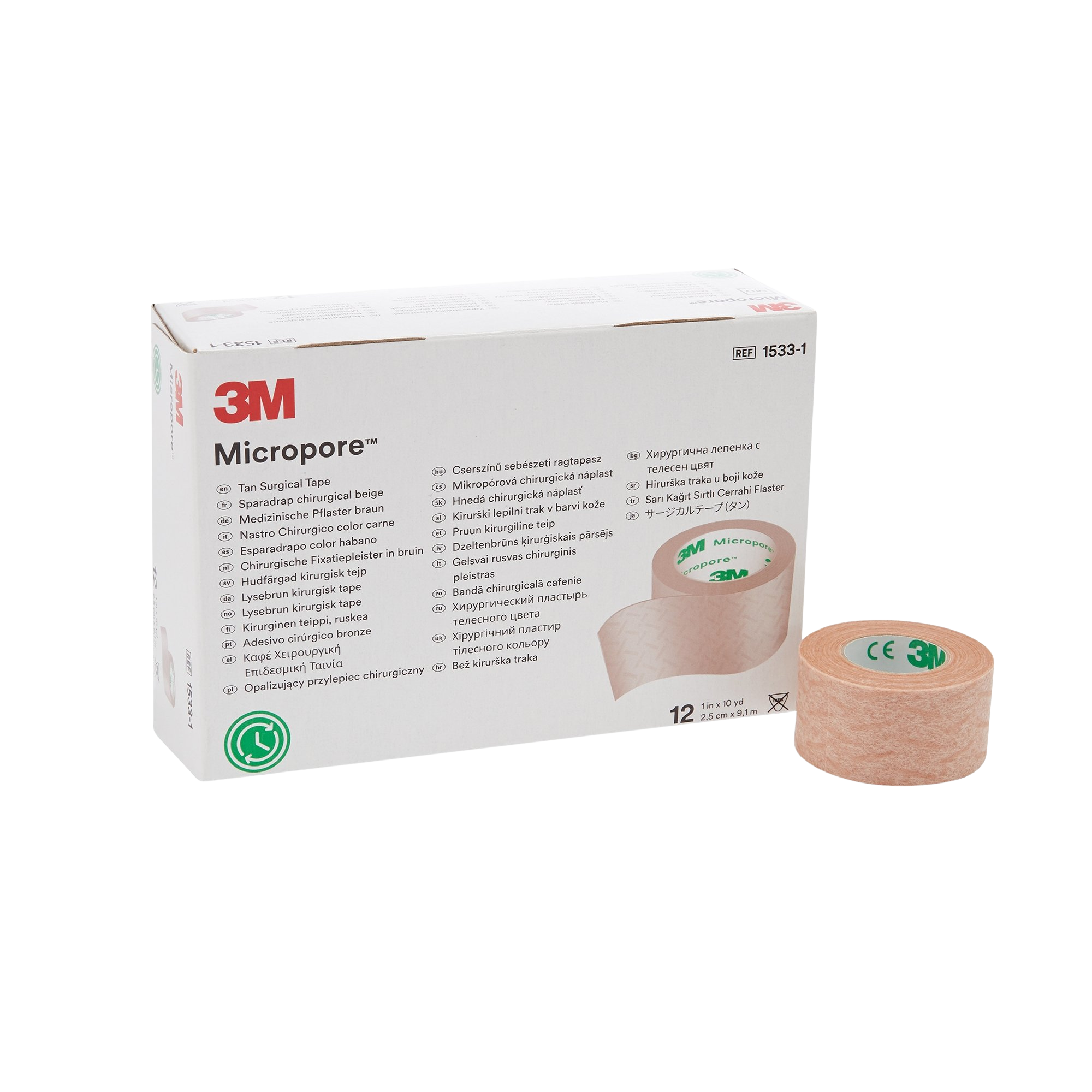 3M FUTURO micropore náplasť hnedá cievka 2,5 cm x 9,1 m zo špeciálneho papiera 12 ks