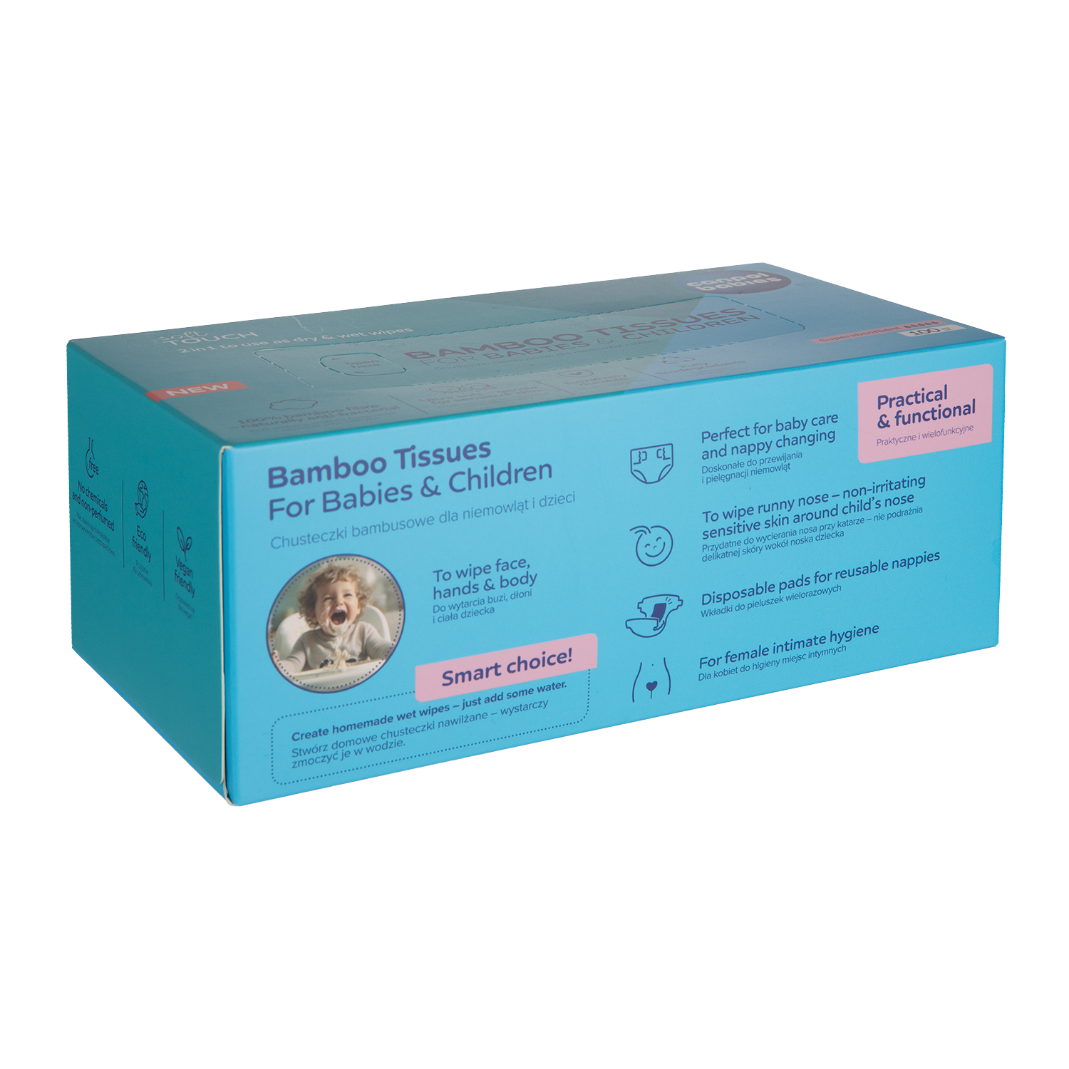 CANPOL BABIES Bambusové obrúsky 2v1 100 ks