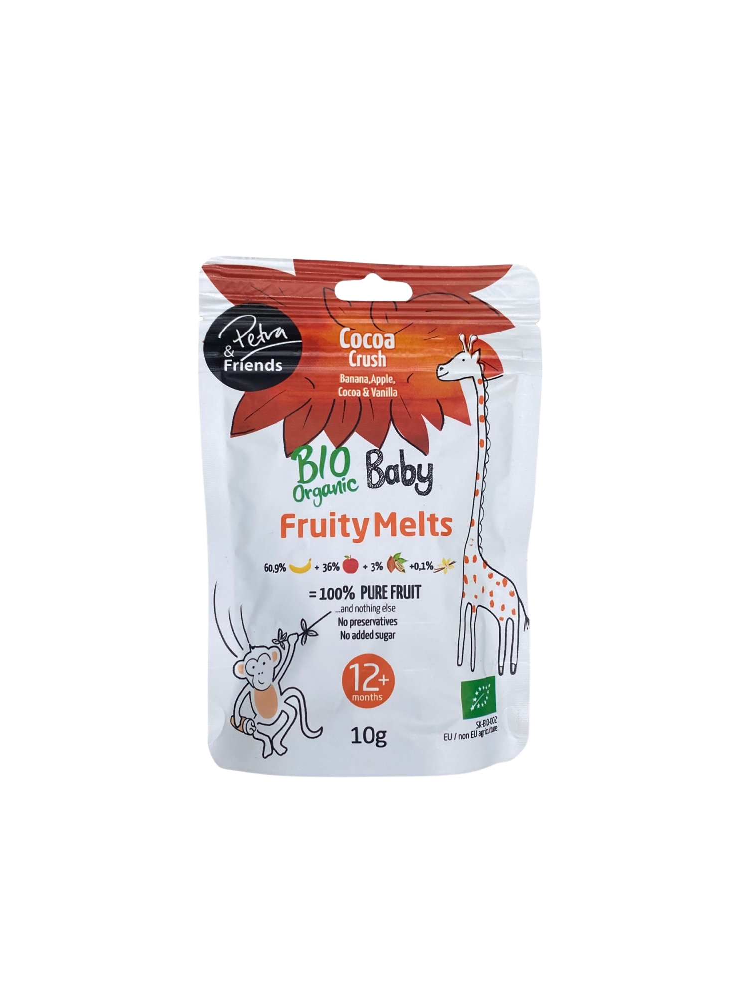 Petra & Friends BIO Ovocné smoothie kúsky sušené mrazom - banán, jablko, kakao a vanilka 10 g