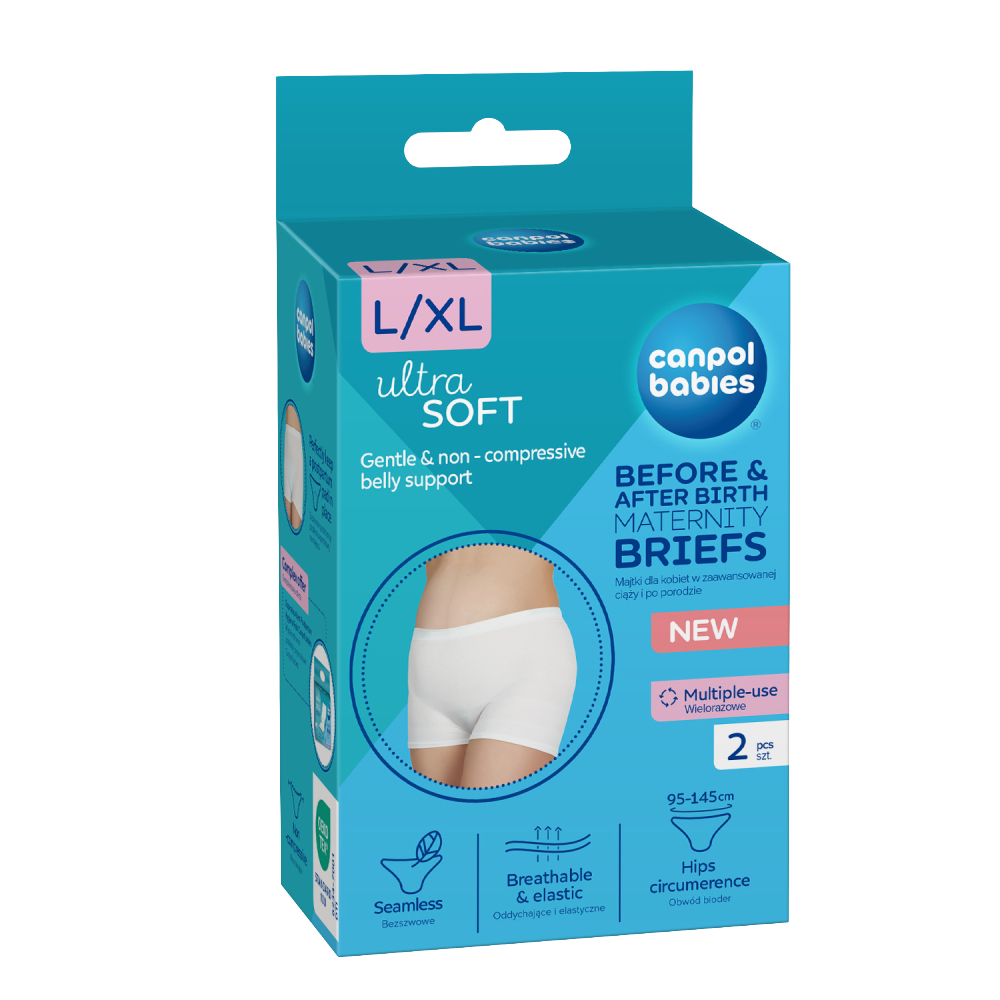 Fotografie Canpol babies Těhotenské a poporodní kalhotky 2v1 L/XL 2 ks