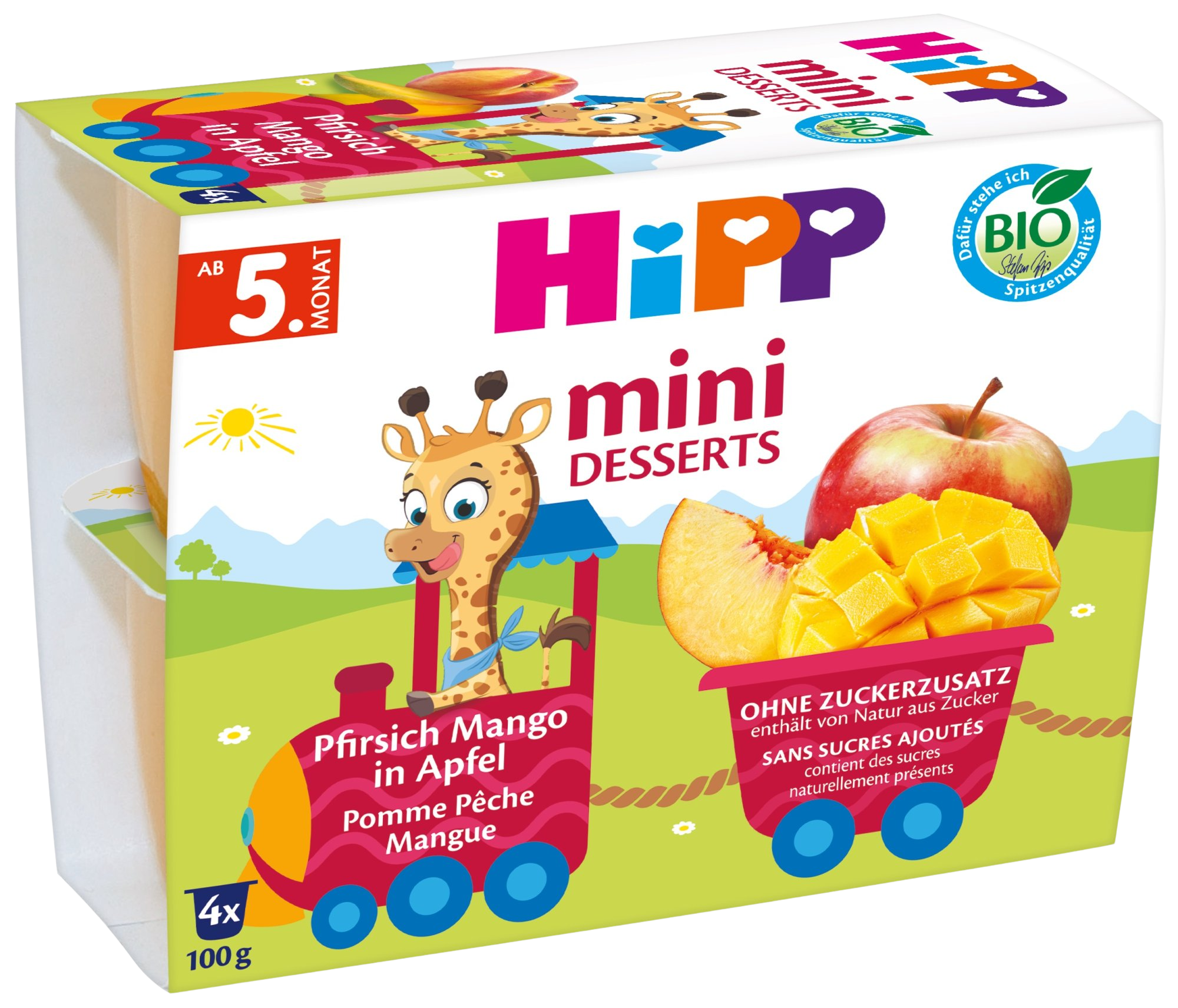 Hipp BIO jablká s broskyňami ovocný príkrm 4x100 g kúpite na Pilulka.sk