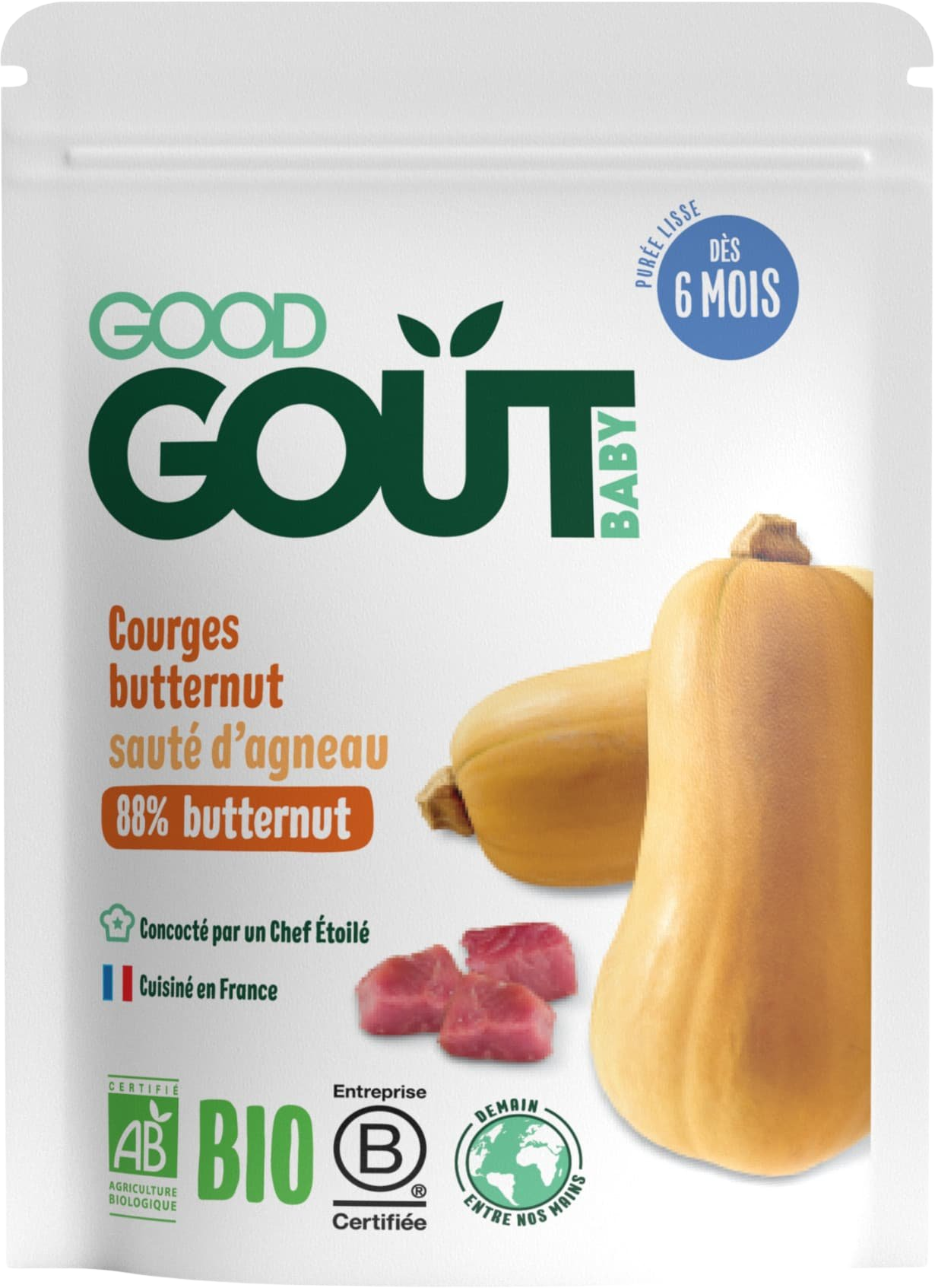 GOOD GOUT Maslová tekvica s jahňacím mäsom BIO 190 g kúpite na Pilulka.sk