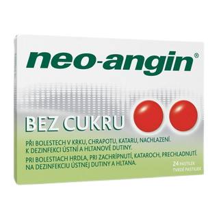 NEO-ANGIN Bez cukru tvrdé pastilky 24 kusov
