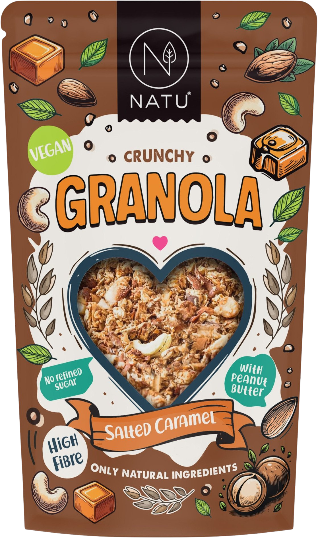 NATU Granola granola príchuť Salted Caramel 400 g