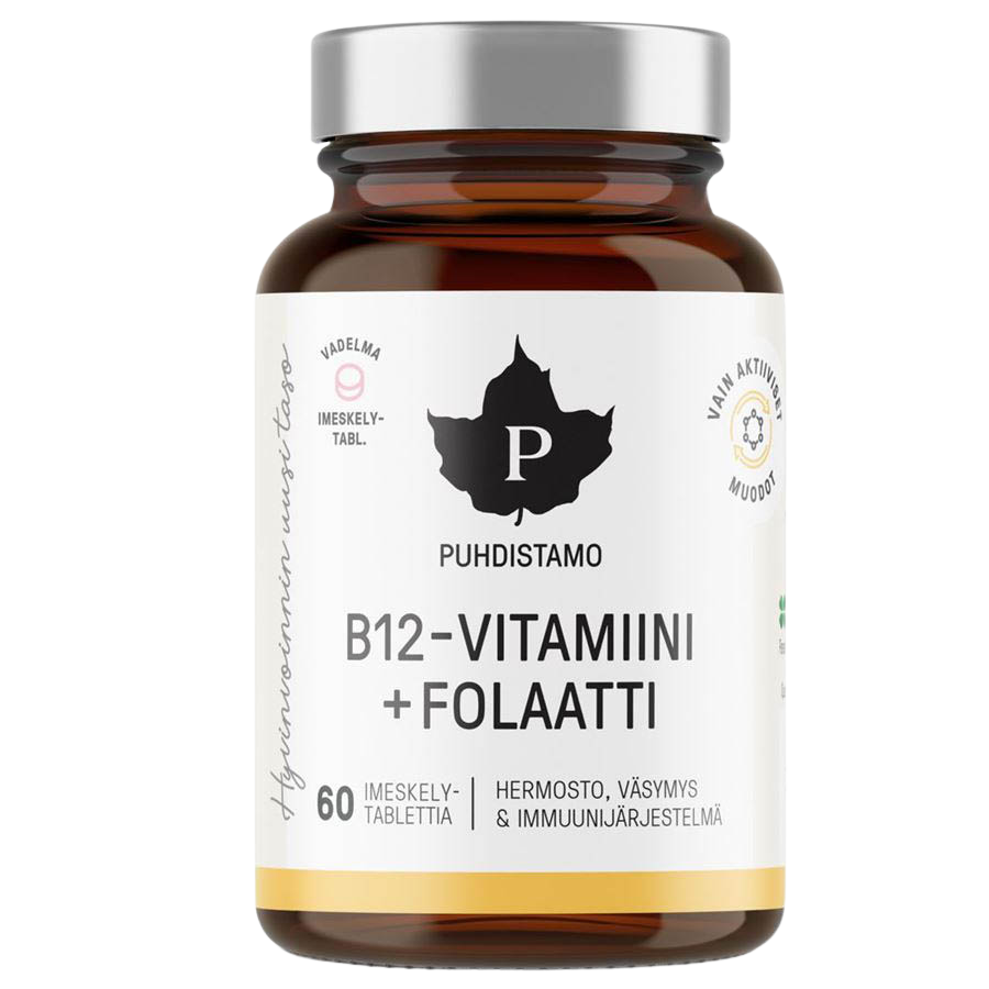 Puhdistamo Vitamin B12 Folate, Malina 60 pastiliek