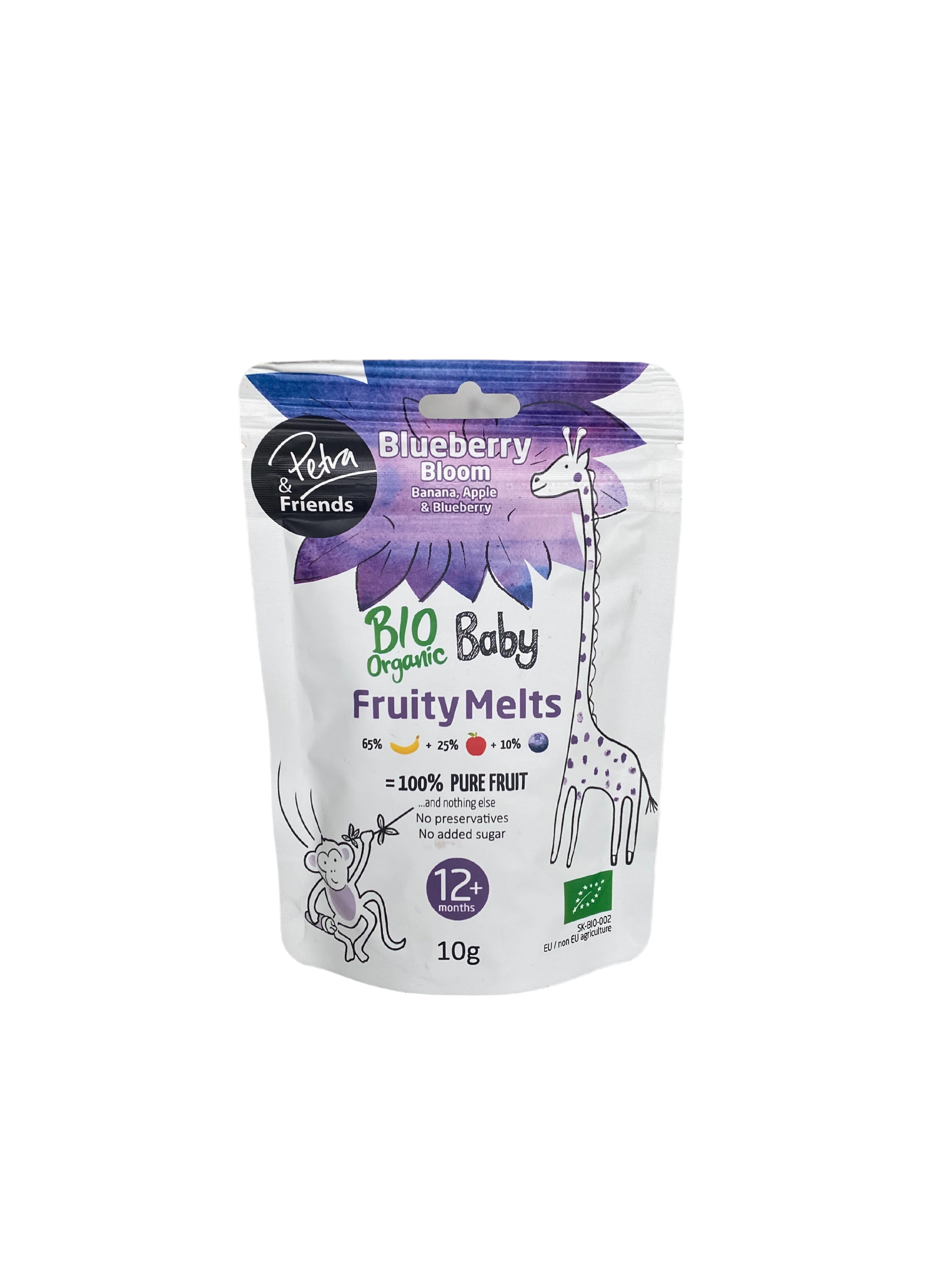 Petra & Friends Ovocné smoothie kousky sušené mrazem - banán, jablko a borůvka BIO 12m+ 10 g