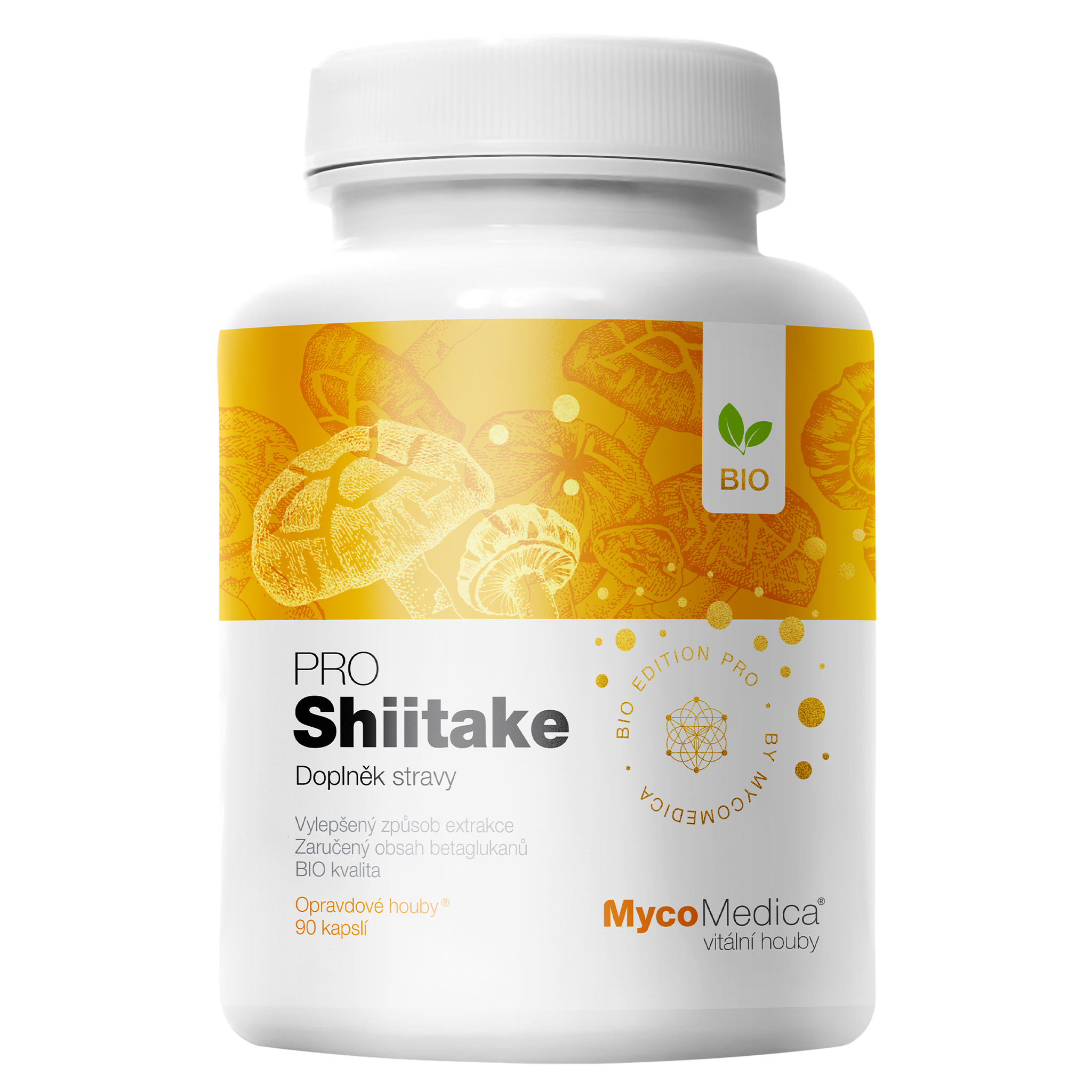 MycoMedica Shiitake PRO kapsle pro udržení vitality 90 cps