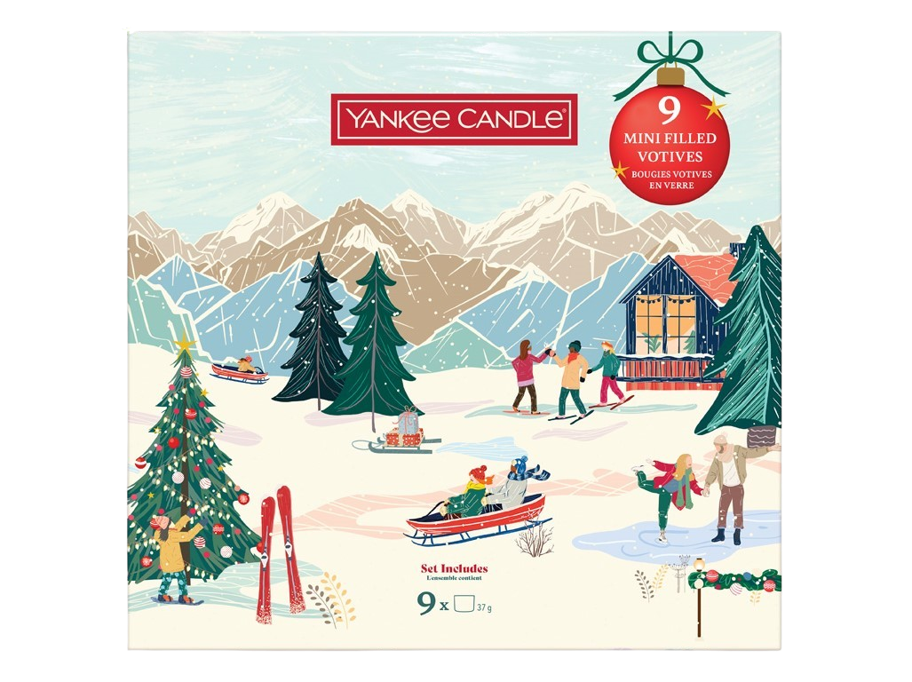 YANKEE CANDLE Dárková sada 9 skleněných votivních svíček 2025, 9 x 37 g