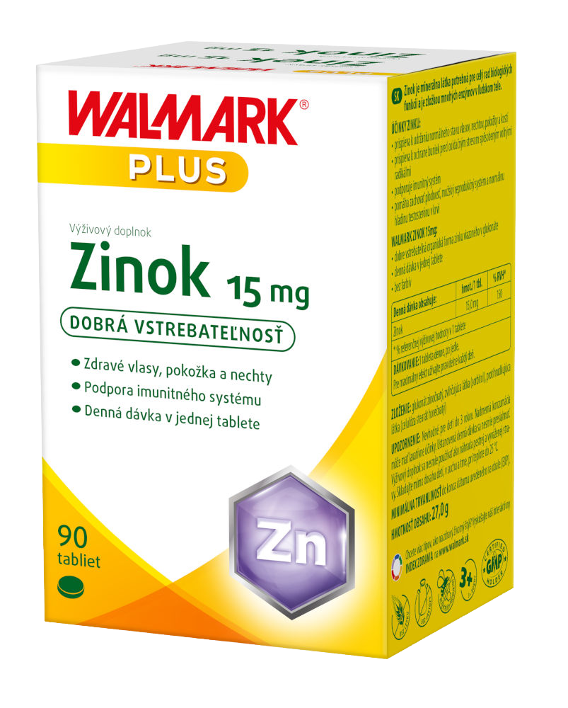 Walmark Zinok 15 mg tablety pre krásne vlasy, pleť a nechty 90 tbl kúpite na Pilulka.sk