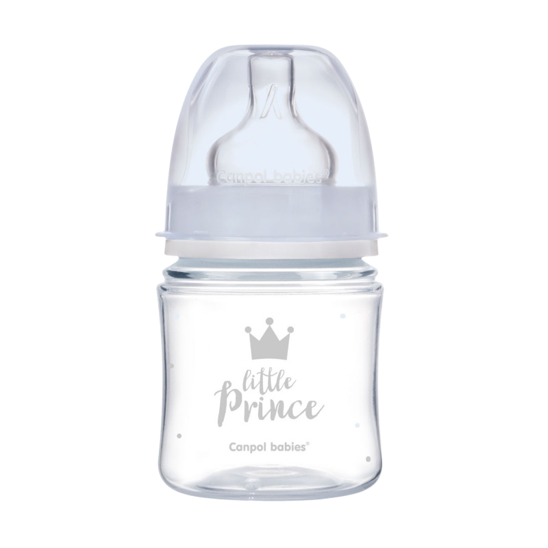 Canpol babies fľaša sa širokým hrdlom Royal Baby Blue 120 ml