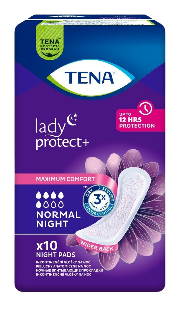 Fotografie TENA Lady Normal Night inkontinenční vložky 10 ks