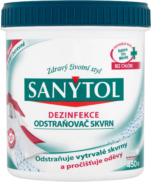 SANYTOL Dezinfekcia odstraňovač škvŕn 450 g kúpite na Pilulka.sk