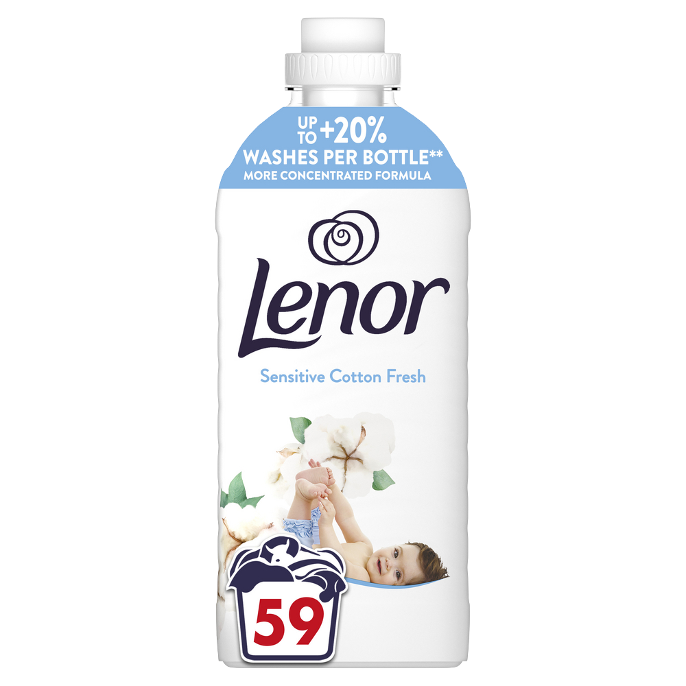 LENOR Aviváž, Sensitive Cotton Fresh, 59 praní, 1239 ml