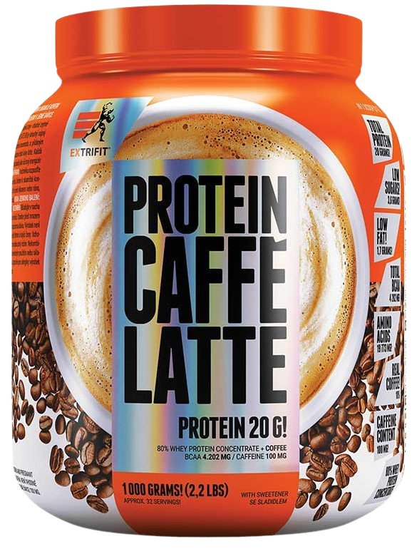 Extrifit Protein Caffé Latte 80 srvátkový proteín s kofeínom príchuť Caffe Latte 1000 g