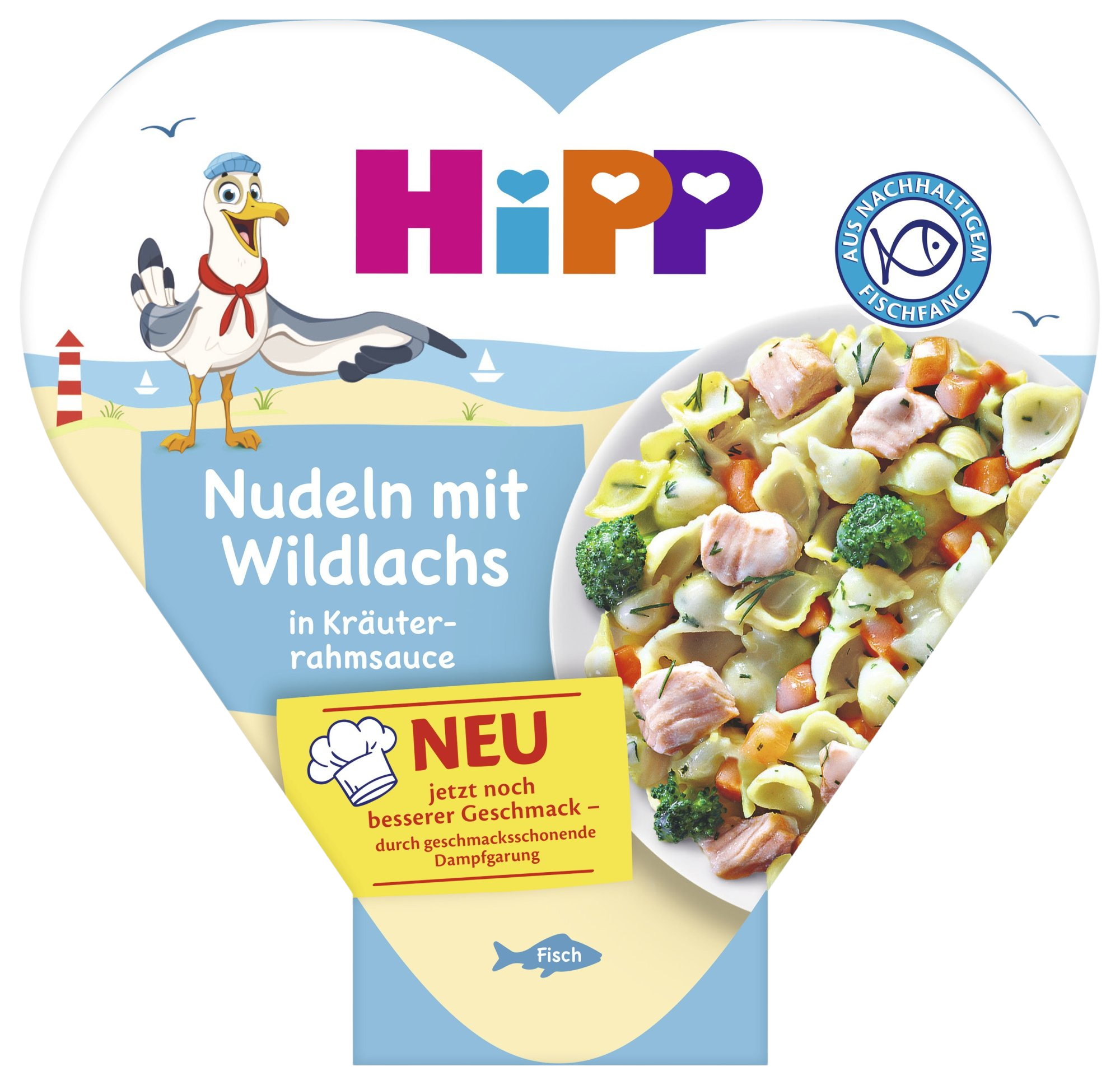 Hipp Hipp cestoviny s divokým lososom a s bylinkovo-smotanovou omáčkou detský príkrm 250 g