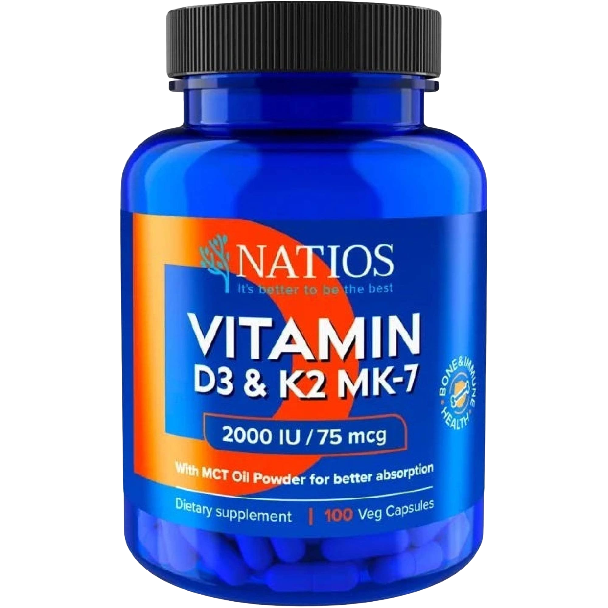 Natios Vitamin D3 & K2 MK-7 2000 IU / 75 mcg 100 kapsúl