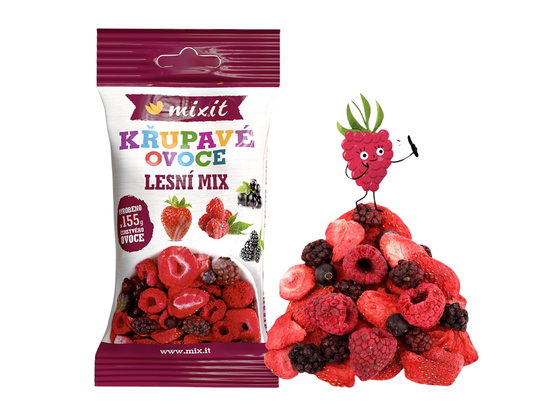MIXIT Chrumkavé ovocie do vačku lesný mix, 20 g